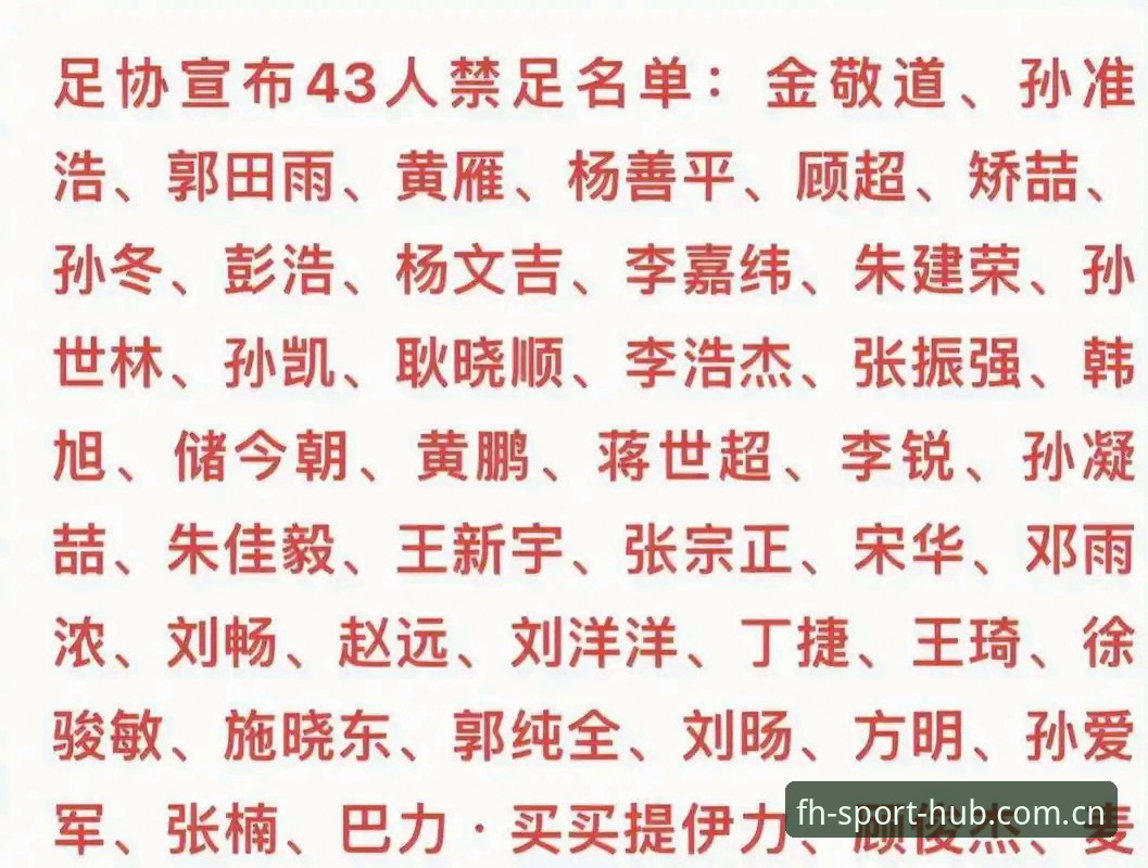 终身禁足与五年禁赛对比：FH体育平台视角下的足协第三批名单解读